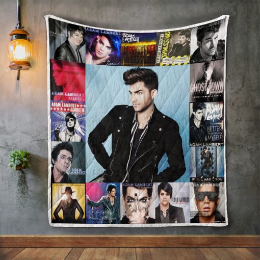 Adam Lambert Album Covers Quilt Blanket