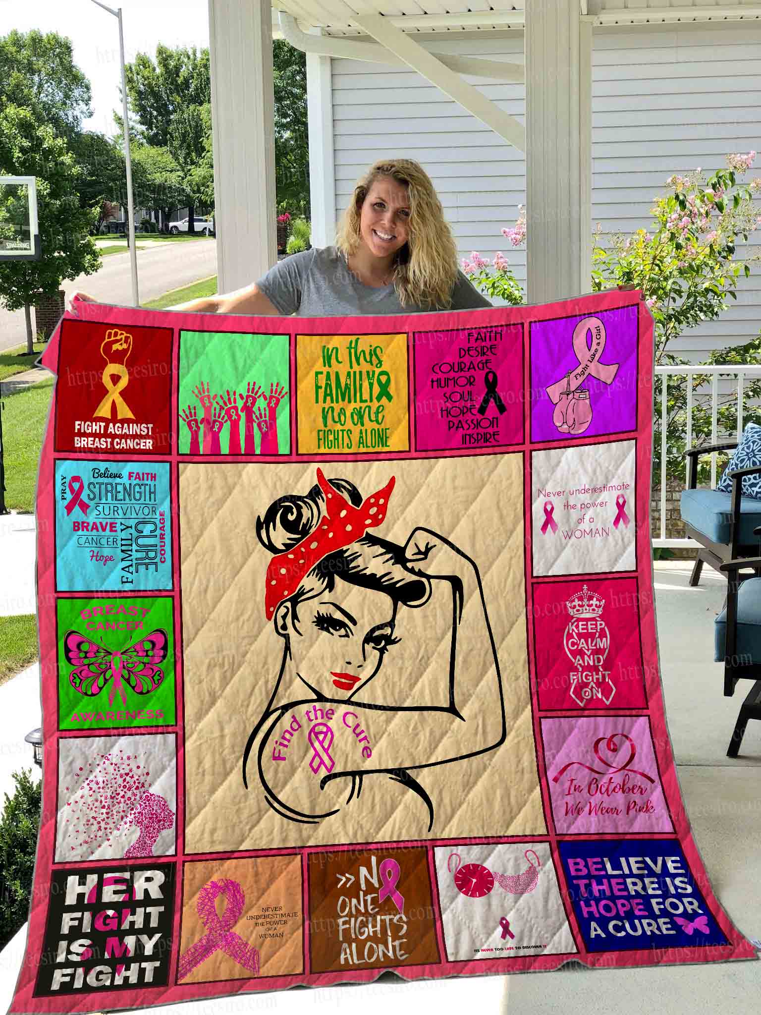 Breast Cancer Quilt Blanket | BlanketsHub