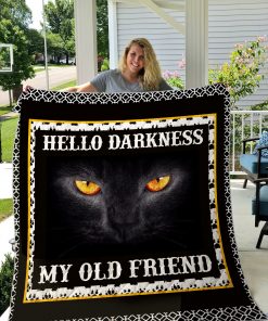 Cat Black Printed Blanket 09