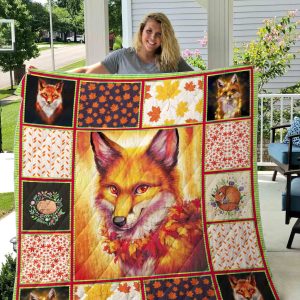 Dog Fox Printed Blanket 01