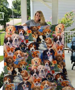 Herd Of Dog Quilt Blanket 01