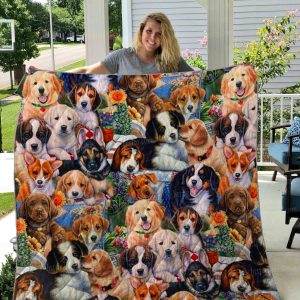 Herd Of Dog Quilt Blanket 01