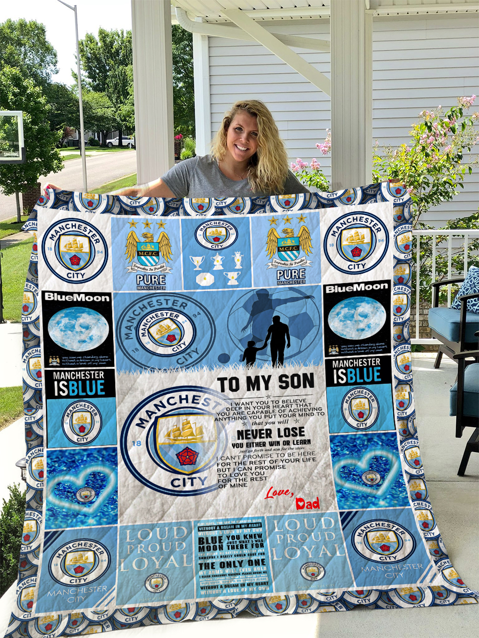 TA588 Manchester City FC Official PL Fleece Blanket 