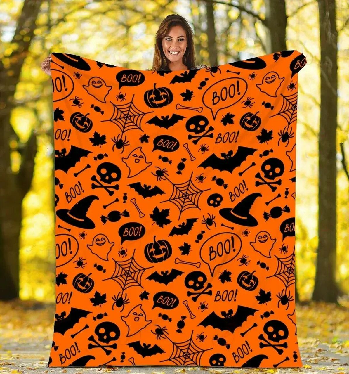Halloween Boo - Sherpa Fleece Blanket | BlanketsHub