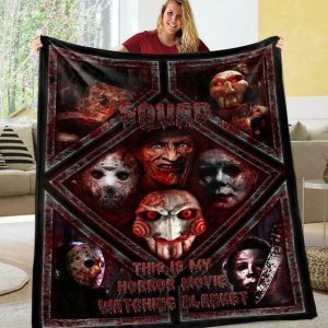Halloween Squad This Is Horror Movie Blanket | Halloween Fleece Blanket, Horror Throw Blanket, Halloween Gift