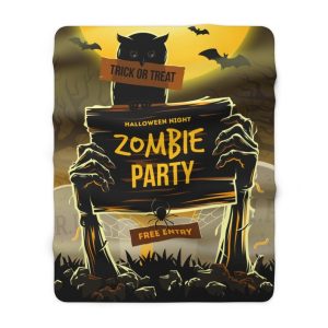 Happy Halloween Throw Blanket, zombie party Sherpa Fleece Blanket, Happy Halloween party Dead Man's arms Blanket, Halloween decor gift