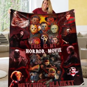 Horror Movie Blanket, Watching Blanket, Halloween Blanket, Sherpa Blanket, Mink Blanket, Fleece Blanket, Birthday Gift.