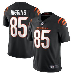 Men's Cincinnati Bengals Tee Higgins Nike Black Vapor Limited Jersey