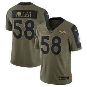 Men's Denver Broncos Von Miller Nike Olive 2021 Salute To Service Limited Player Jersey